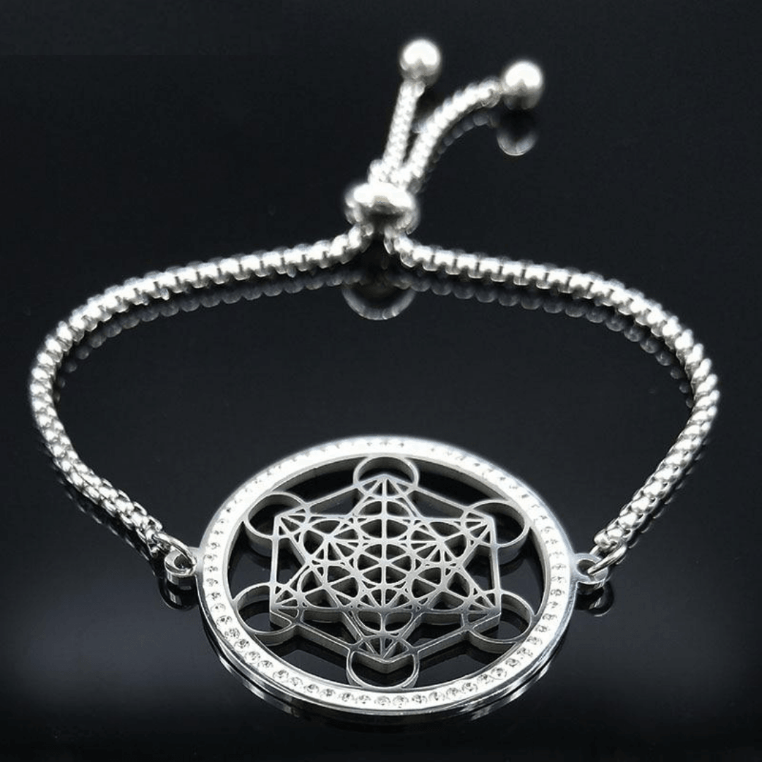 Pulseira em Aço - Cubo de metatron - Purità Joias