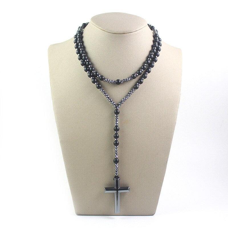 Terço masculino de pedra natural - Black Rosary - Purità Joias