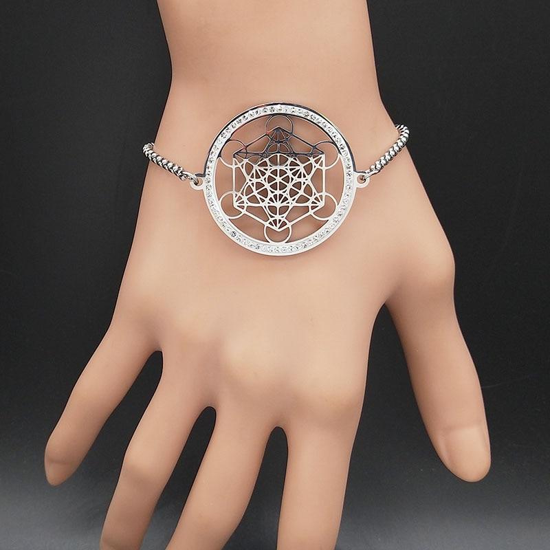 Pulseira em Aço - Cubo de metatron - Purità Joias