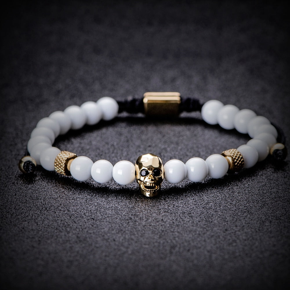 Kit Promocional 3 Pulseiras em Aço - Gold Skull